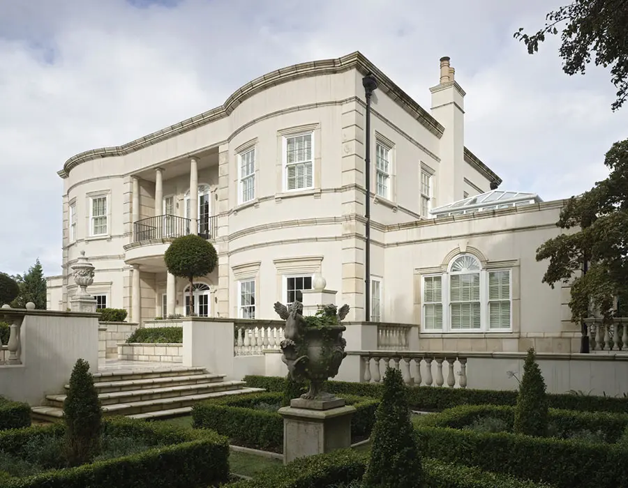 Large house with sliding sash windows