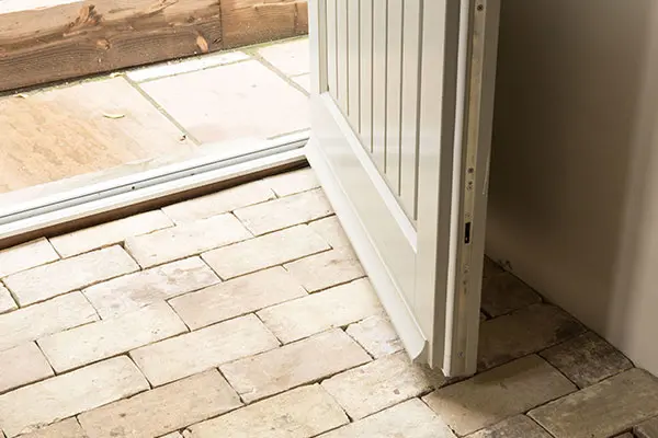 Close up of an opened door