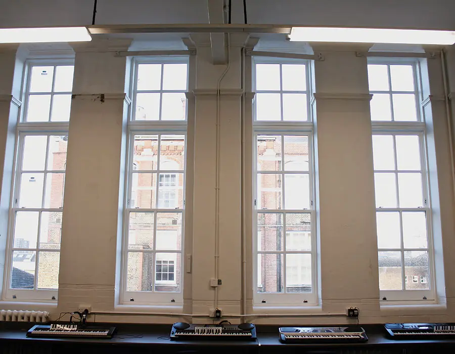 Large sliding sash windows