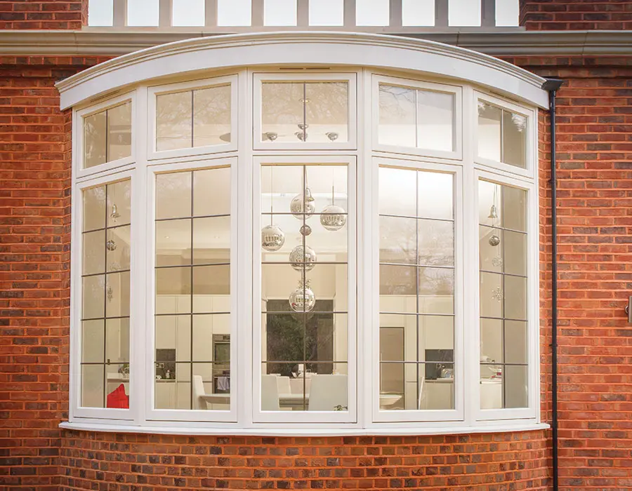 Bay window with leaded glass