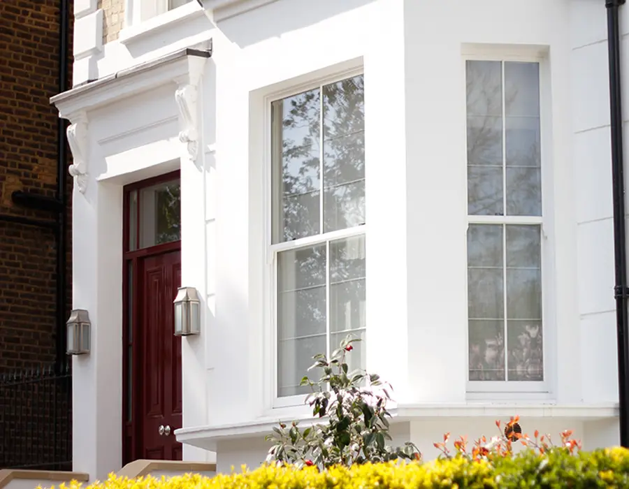 White tall Sliding Sash windows