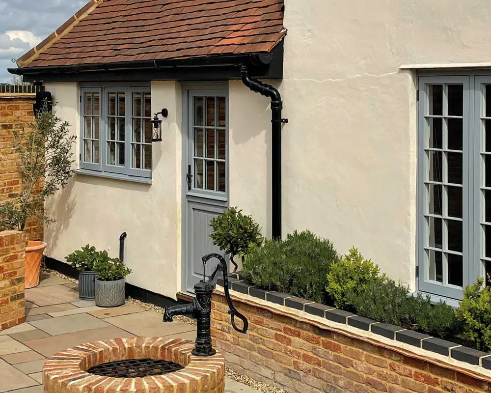 Grey Stable Door and Flush Casements