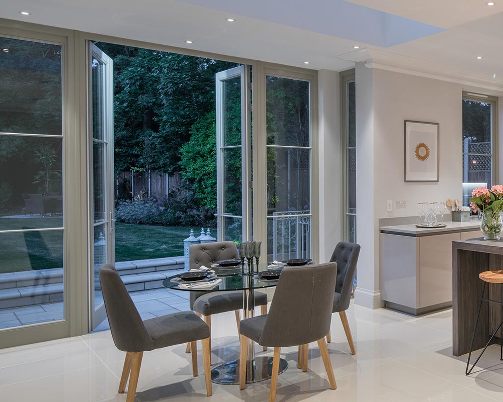 contemporary french doors in grey